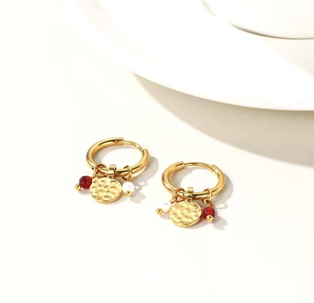 Spirituelle Boho Creolen für Damen - 18k vergoldet | Wasserfest