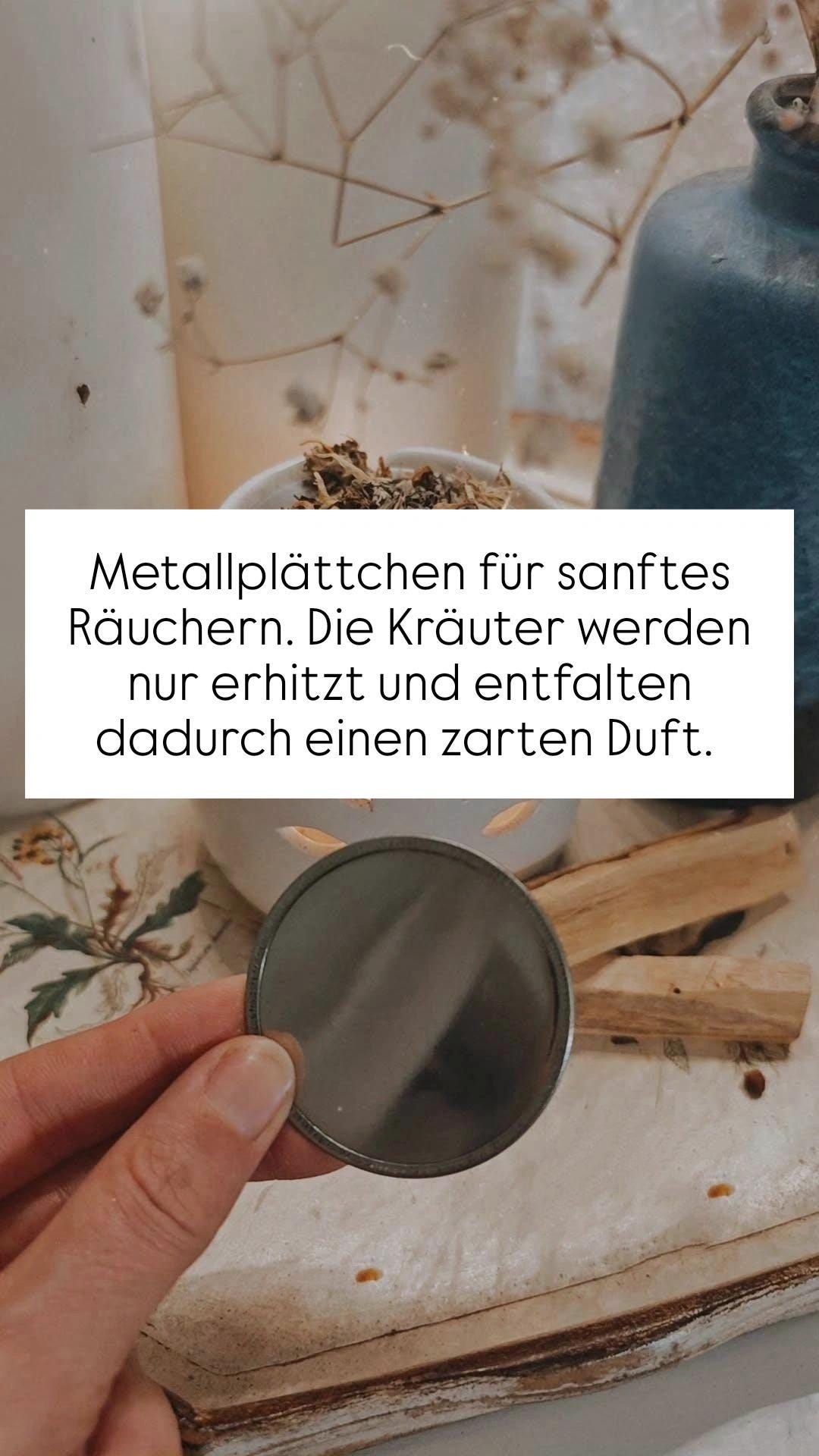 Metall Räucherplatte für sanftes Räuchern mit Kräutern