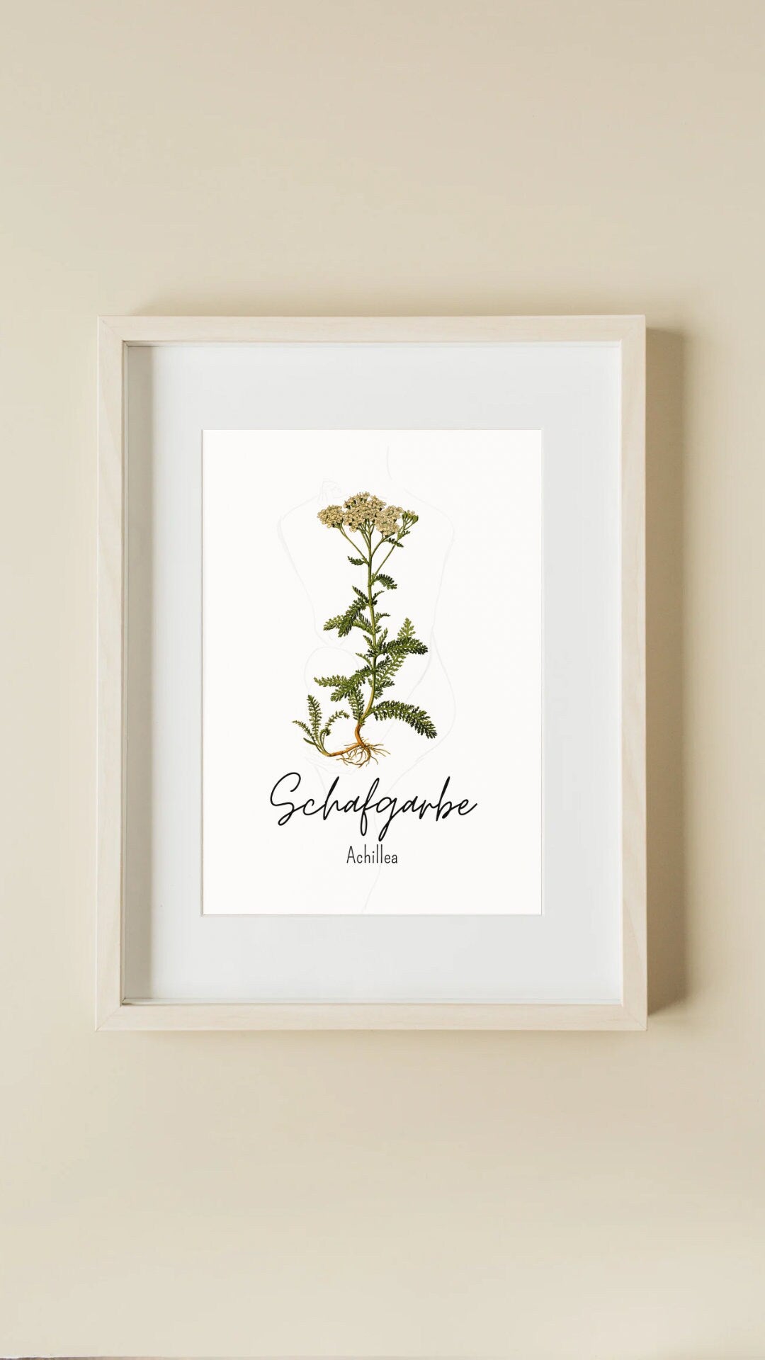 Schafgarbe-Poster zum Ausdrucken – stilvolle Heilkräuter-Deko für Küche, Meditationsplatz oder Kräuterecke