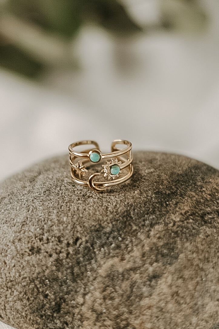 Detailaufnahme Ring Universe – filigranes Design mit spiritueller Bedeutung und verstellbarer Größe