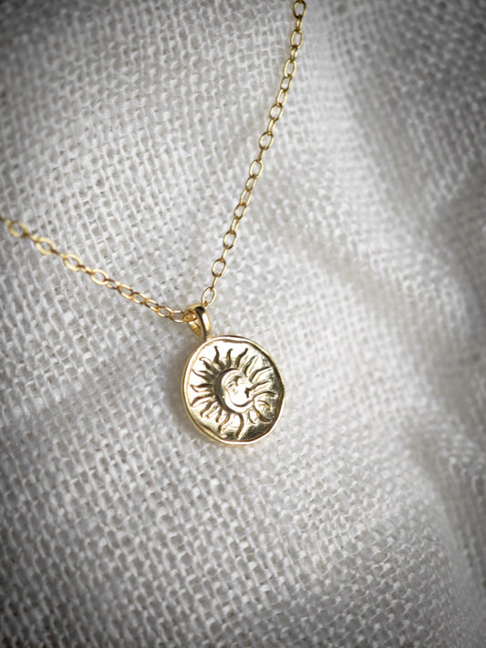 Sonne & Mond Talisman – 925 Sterling Silber mit 18K Gold Veredelung