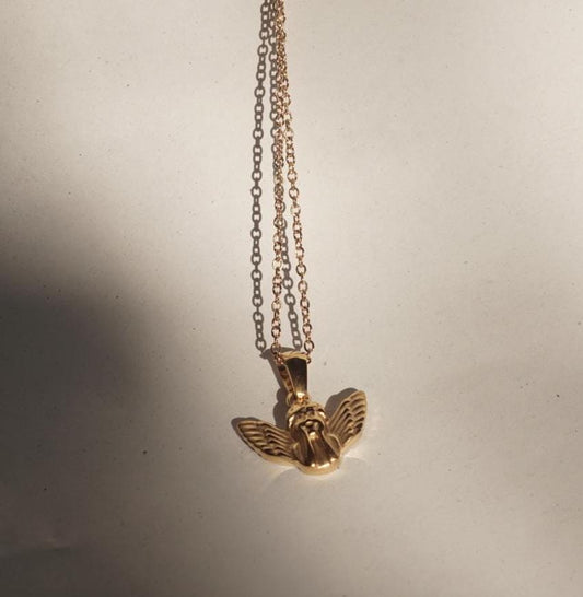 Schutzengel Kette vergoldet - Symbol für Schutz & Licht